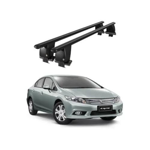 Bare transversale portbagaj auto aluminiu compatibile plafon neted Honda Civic IX FB Sedan 2012-2015 argintii sau negre Kit-108 — imaginea 2