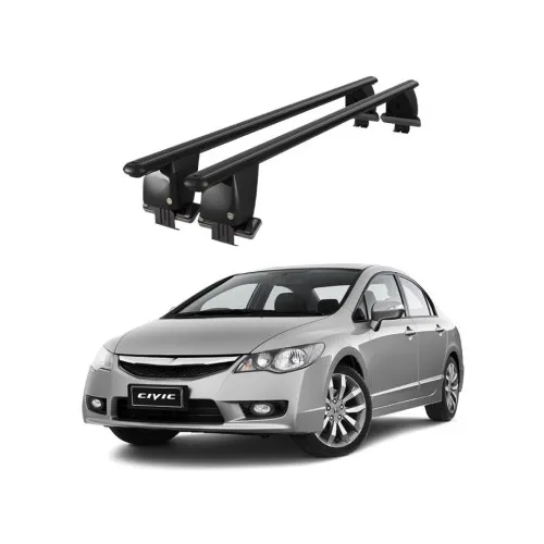 Bare transversale portbagaj auto aluminiu compatibile plafon neted Honda Civic VIII Sedan 2006-2011 argintii sau negre Kit-108 — imaginea 2