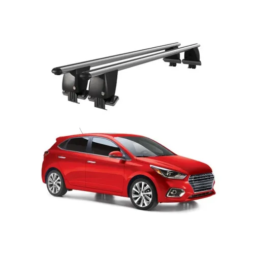 Bare transversale portbagaj auto aluminiu compatibile plafon neted Hyundai Accent V HC Sedan 2017-> argintii sau negre Kit-102