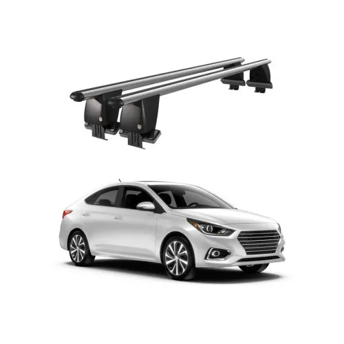 Bare transversale portbagaj auto aluminiu compatibile plafon neted Hyundai Accent V HC Hatchback 2017-> argintii sau negre Kit-108