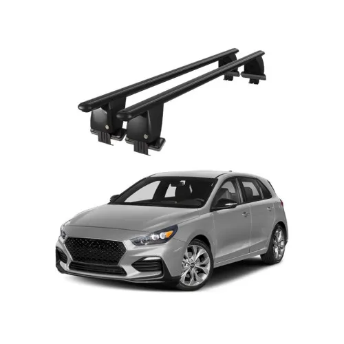 Bare transversale portbagaj auto aluminiu compatibile plafon neted Hyundai Elantra GT PD 2017-> argintii sau negre Kit-102 — imaginea 2