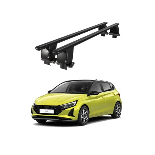 Bare transversale portbagaj auto aluminiu compatibile plafon neted Hyundai i20 BC3 2020-> argintii sau negre Kit-108 — imaginea 2