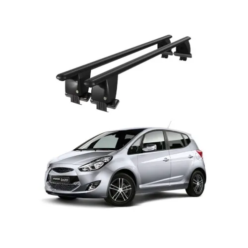 Bare transversale portbagaj auto aluminiu compatibile plafon neted Hyundai ix20 2010-> argintii sau negre Kit-108 — imaginea 2