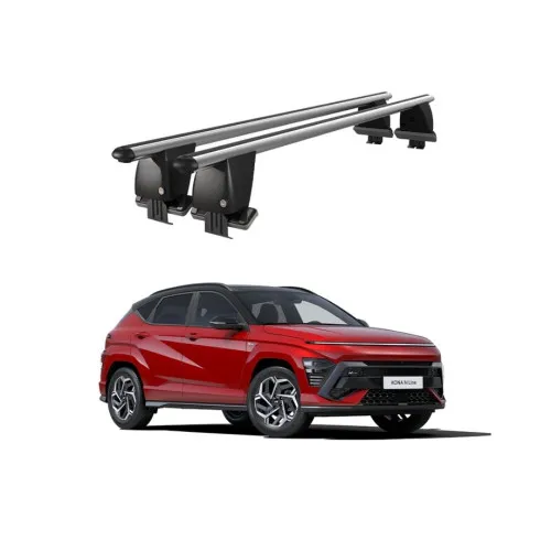Bare transversale portbagaj auto aluminiu compatibile plafon neted Hyundai Kona Hybrid 2018-> argintii sau negre Kit-108
