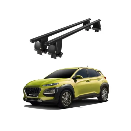 Bare transversale portbagaj auto aluminiu compatibile plafon neted Hyundai Kona 2017-> argintii sau negre Kit-108 — imaginea 2