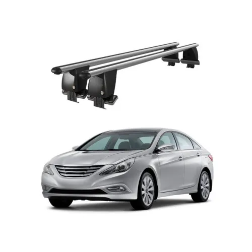 Bare transversale portbagaj auto aluminiu compatibile plafon neted Hyundai Sonata VI YF 2009-2014 argintii sau negre Kit-102