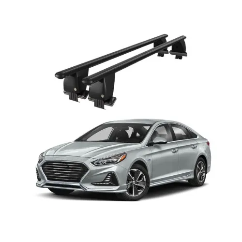 Bare transversale portbagaj auto aluminiu compatibile plafon neted Hyundai Sonata VII LF 2015-2019 argintii sau negre Kit-102 — imaginea 2