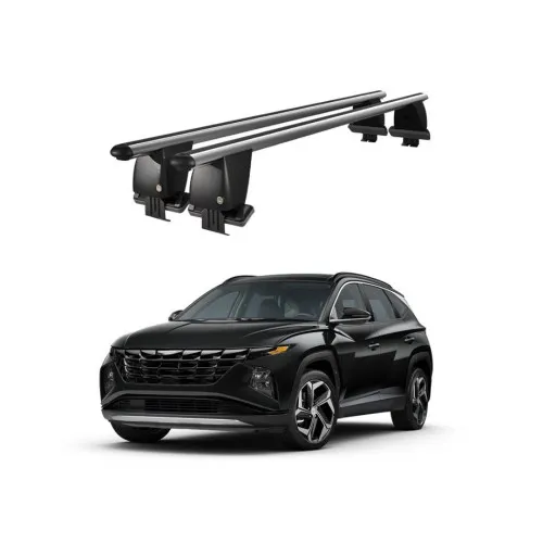 Bare transversale portbagaj auto aluminiu compatibile plafon neted Hyundai Tucson NX4 2020-> argintii sau negre Kit-108