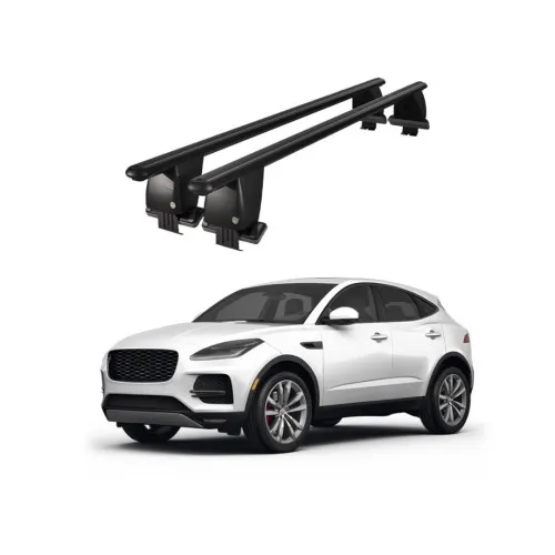 Bare transversale portbagaj auto aluminiu compatibile plafon neted Jaguar E-Pace X540 2017-> argintii sau negre Kit-102 — imaginea 2