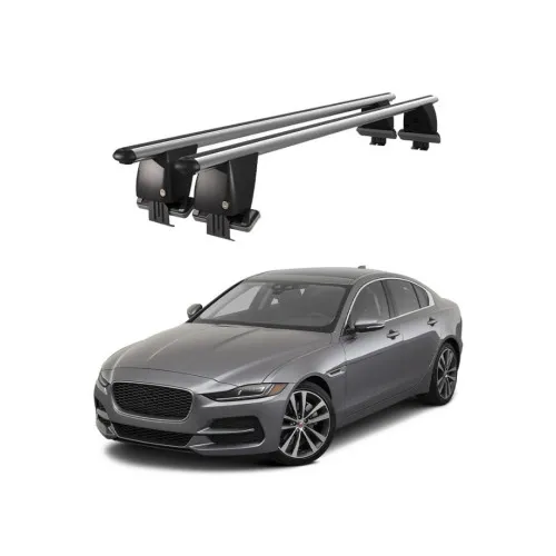 Bare transversale portbagaj auto aluminiu compatibile plafon neted Jaguar XE 2015-> argintii sau negre Kit-101