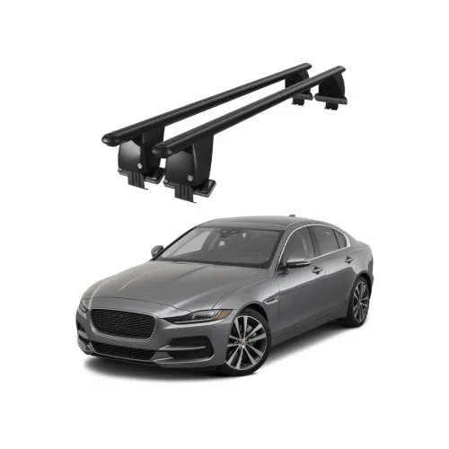 Bare transversale portbagaj auto aluminiu compatibile plafon neted Jaguar XE 2015-> argintii sau negre Kit-101 — imaginea 2