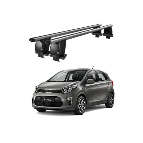 Bare transversale portbagaj auto aluminiu compatibile plafon neted Kia Picanto JA 2017-> argintii sau negre Kit-108