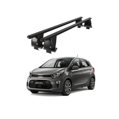 Bare transversale portbagaj auto aluminiu compatibile plafon neted Kia Picanto JA 2017-> argintii sau negre Kit-108 — imaginea 2