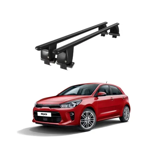 Bare transversale portbagaj auto aluminiu compatibile plafon neted Kia Rio YB Hatchback 2017-> argintii sau negre Kit-108 — imaginea 2