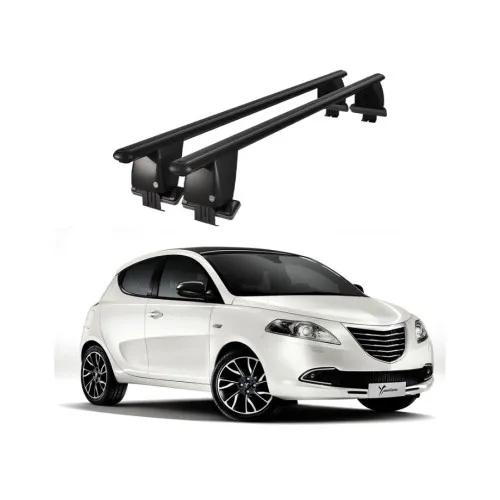 Bare transversale portbagaj auto aluminiu compatibile plafon neted Lancia Ypsilon 2010-2013 argintii sau negre Kit-103 — imaginea 2