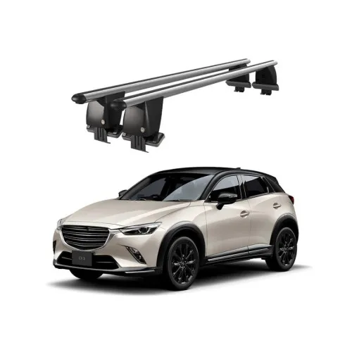 Bare transversale portbagaj auto aluminiu compatibile plafon neted Mazda CX-3 2015-> argintii sau negre Kit-102