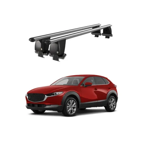 Bare transversale portbagaj auto aluminiu compatibile plafon neted Mazda CX-30 2019-> argintii sau negre Kit-101