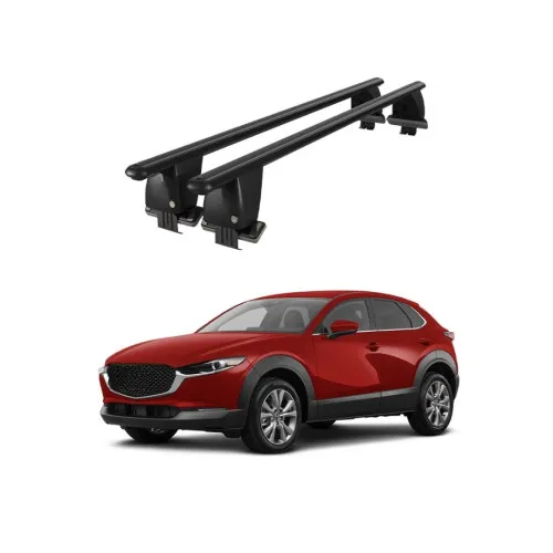 Bare transversale portbagaj auto aluminiu compatibile plafon neted Mazda CX-30 2019-> argintii sau negre Kit-101 — imaginea 2
