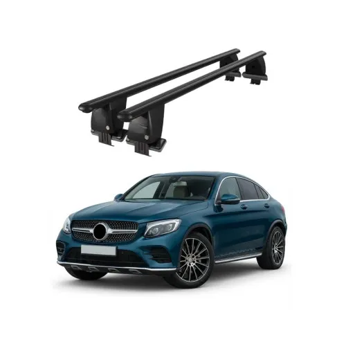 Bare transversale portbagaj auto aluminiu compatibile plafon neted Mercedes-Benz GLC X253 2015-2020 argintii sau negre Kit-101 — imaginea 2