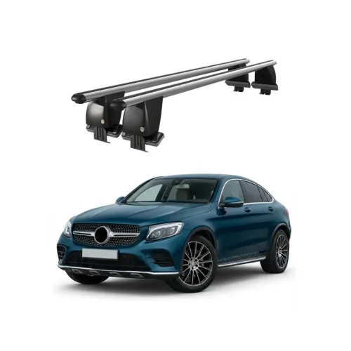 Bare transversale portbagaj auto aluminiu compatibile plafon neted Mercedes-Benz GLC X253 2015-2020 argintii sau negre Kit-101