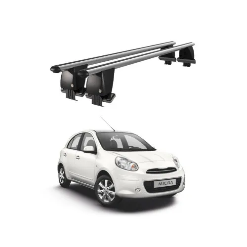 Bare transversale portbagaj auto aluminiu compatibile plafon neted Nissan Micra March K13 2010-2017 argintii sau negre Kit-101