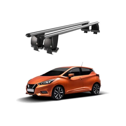 Bare transversale portbagaj auto aluminiu compatibile plafon neted Nissan Micra K14 2017-> argintii sau negre Kit-108