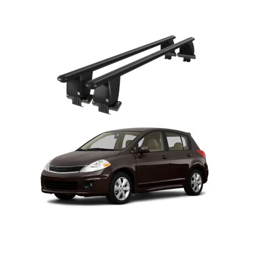 Bare transversale portbagaj auto aluminiu compatibile plafon neted Nissan Note 2004-2012 / 2013-> argintii sau negre Kit-108 — imaginea 2