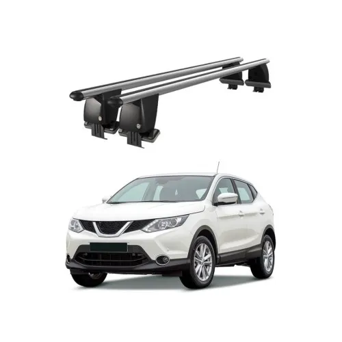 Bare transversale portbagaj auto aluminiu compatibile plafon neted Nissan Qashqai J11 2014-2017 argintii sau negre Kit-101