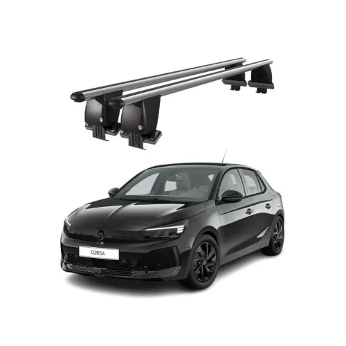 Bare transversale portbagaj auto aluminiu compatibile plafon neted Opel Corsa F 2019-> argintii sau negre Kit-107