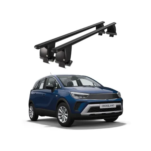 Bare transversale portbagaj auto aluminiu compatibile plafon neted Opel Crossland 2020-> argintii sau negre Kit-104 — imaginea 2