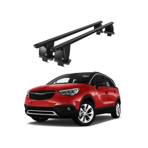 Bare transversale portbagaj auto aluminiu compatibile plafon neted Opel Crossland X 2017-2020 argintii sau negre Kit-104 — imaginea 2