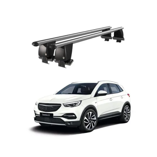 Bare transversale portbagaj auto aluminiu compatibile plafon neted Opel Grandland X 2017-> argintii sau negre Kit-101