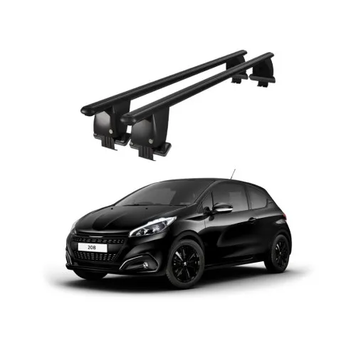 Bare transversale portbagaj auto aluminiu compatibile plafon neted Peugeot 208 2015-2019 argintii sau negre Kit-109 — imaginea 2