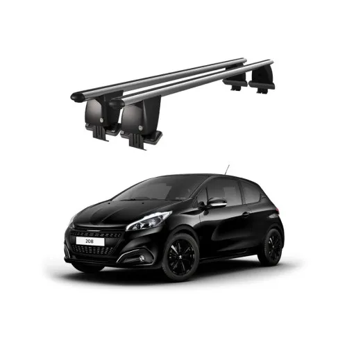 Bare transversale portbagaj auto aluminiu compatibile plafon neted Peugeot 208 2015-2019 argintii sau negre Kit-109