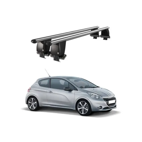 Bare transversale portbagaj auto aluminiu compatibile plafon neted Peugeot 208 2012-2015 argintii sau negre Kit-101