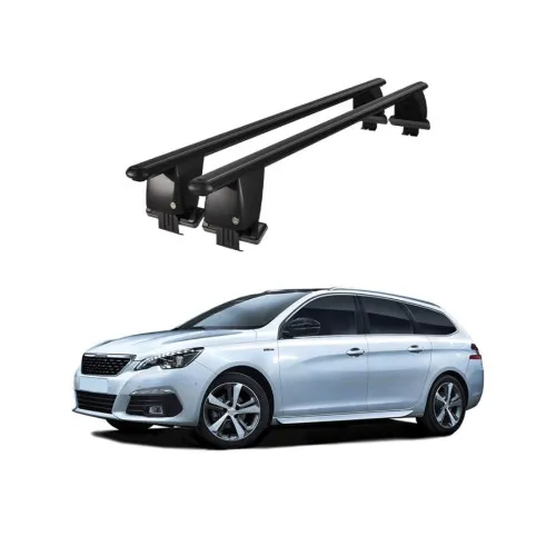 Bare transversale portbagaj auto aluminiu compatibile plafon neted Peugeot 308 Combi 2014-2021 argintii sau negre Kit-109 — imaginea 2