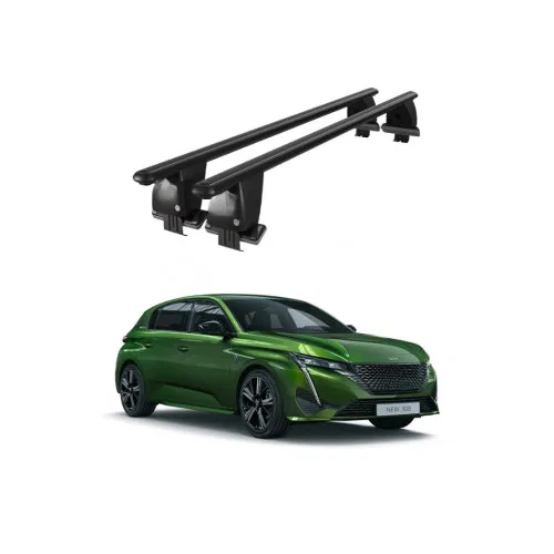 Bare transversale portbagaj auto aluminiu compatibile plafon neted Peugeot 308 P5 Mk3 2021-> argintii sau negre Kit-105 — imaginea 2