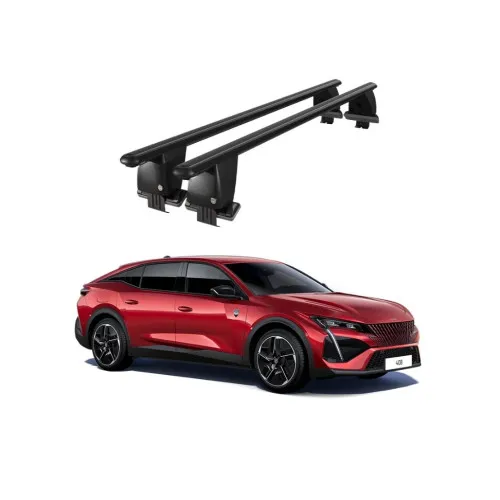 Bare transversale portbagaj auto aluminiu compatibile plafon neted Peugeot 408 408X P54 2022-> argintii sau negre Kit-105 — imaginea 2