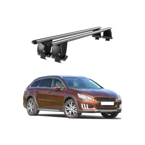 Bare transversale portbagaj auto aluminiu compatibile plafon neted Peugeot 508 Combi 2010-2018 argintii sau negre Kit-101