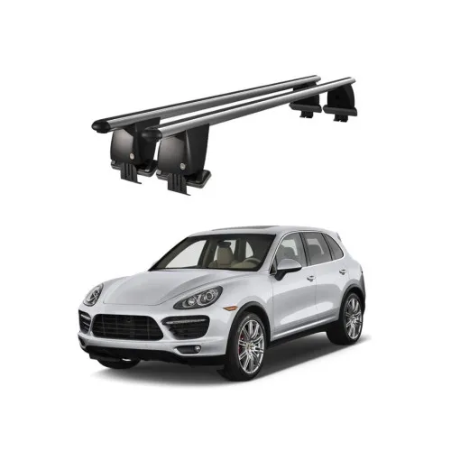 Bare transversale portbagaj auto aluminiu compatibile plafon neted Porsche Cayenne 92A 2011-2017 argintii sau negre Kit-102