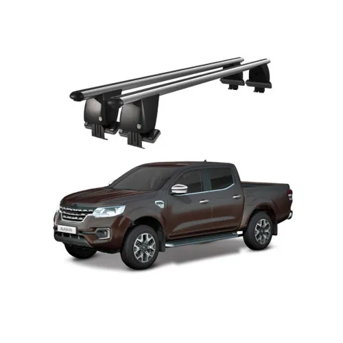 Bare transversale portbagaj auto aluminiu compatibile plafon neted Renault Alaskan 2016-> argintii sau negre Kit-102