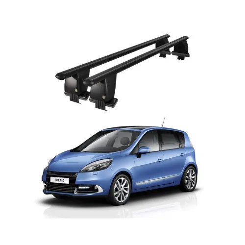 Bare transversale portbagaj auto aluminiu compatibile plafon neted Renault Grand Scenic 2009-2013 argintii sau negre Kit-103 — imaginea 2