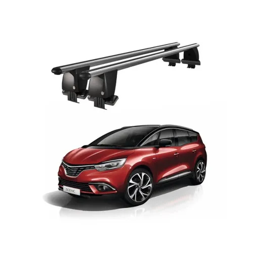 Bare transversale portbagaj auto aluminiu compatibile plafon neted Renault Grand Scenic 2017-> argintii sau negre Kit-105