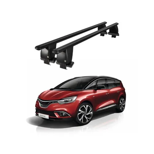 Bare transversale portbagaj auto aluminiu compatibile plafon neted Renault Grand Scenic 2017-> argintii sau negre Kit-105 — imaginea 2