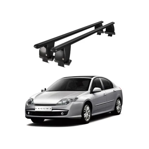 Bare transversale portbagaj auto aluminiu compatibile plafon neted Renault Laguna III 2008-> argintii sau negre Kit-101 — imaginea 2