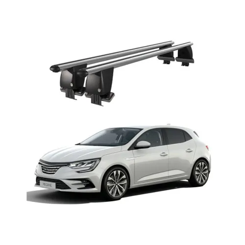 Bare transversale portbagaj auto aluminiu compatibile plafon neted Renault Megane IV 2016-> argintii sau negre Kit-104