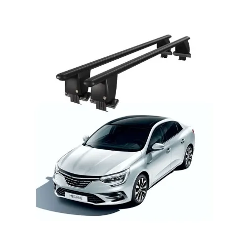 Bare transversale portbagaj auto aluminiu compatibile plafon neted Renault Megane IV Grand Coupe 2017-> argintii sau negre Kit-105 — imaginea 2