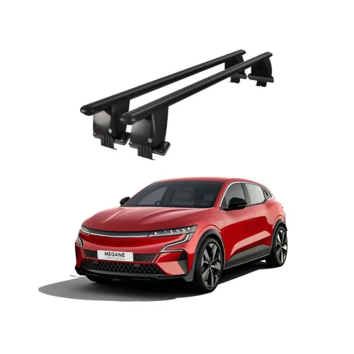 Bare transversale portbagaj auto aluminiu compatibile plafon neted Renault Megane E-Tech Electric 2021-> argintii sau negre Kit-101 — imaginea 2