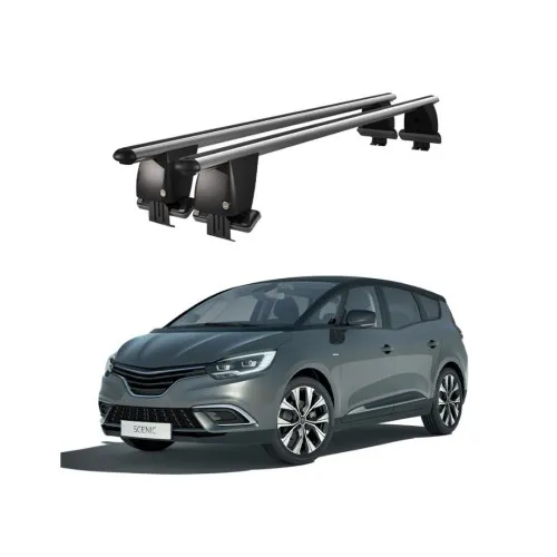 Bare transversale portbagaj auto aluminiu compatibile plafon neted Renault Scenic 2017-> argintii sau negre Kit-105
