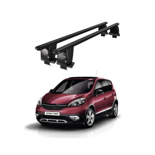 Bare transversale portbagaj auto aluminiu compatibile plafon neted Renault Scenic XMOD 2009-2013 argintii sau negre Kit-105 — imaginea 2